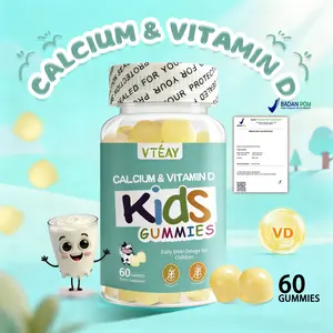VTEAY Kids Gummies Kalsium + Vitamin D | Dukung Pertumbuhan Tulang & Gigi Anak | Formula Rendah Gula | Isi 60 Butir