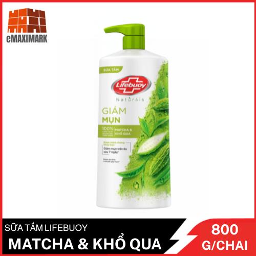 Sữa tắm Lifebuoy Bảo Vệ Khỏi Vi Khuẩn Matcha Và Khổ Qua Xanh Lá Chai 800G