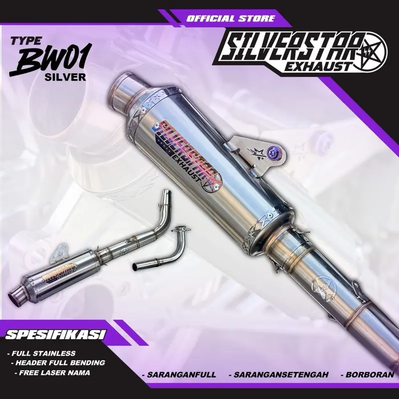 FULLSYSTEM KNALPOT SILVERSTAR BW01 SILVER