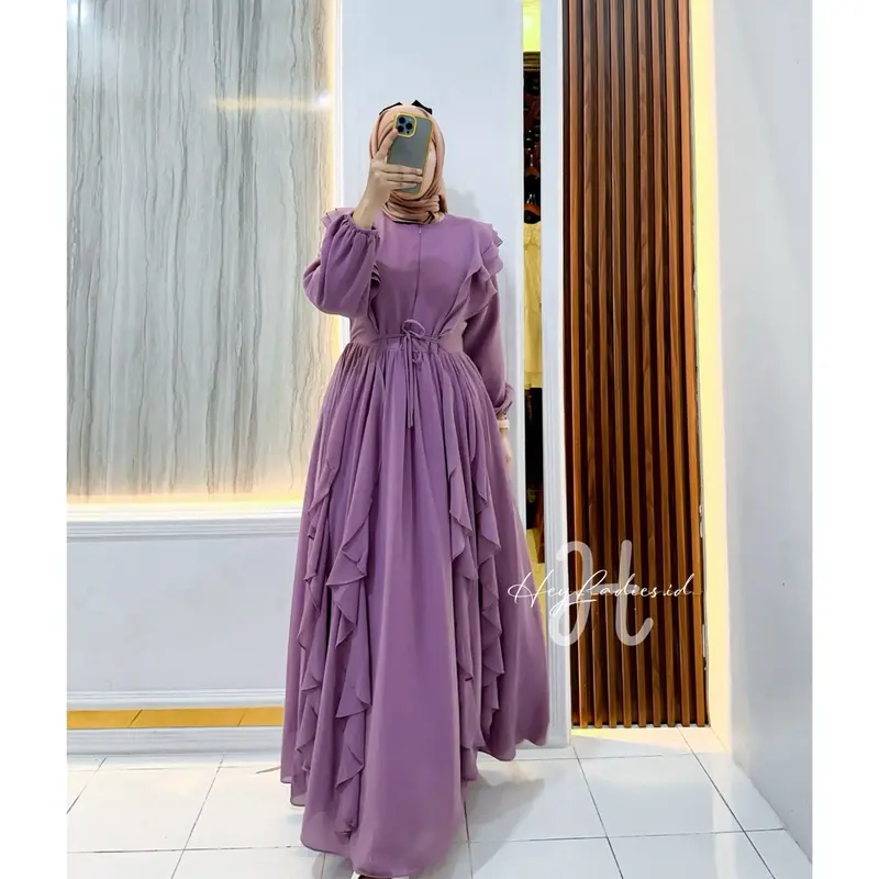 Siera Dress Gamis Ceruty Muslim Wanita Mewah Pesta Kondangan Lebaran Cantik baju 2
