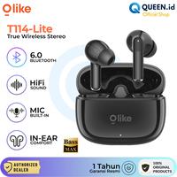 Gambar Olike T114 Lite TWS True Wireless Earbuds Headset Bluetooth 6.0 Bass Max IP4X Earphone Stereo iN-Ear - BLACK dari QUEEN id Official Kab. Tangerang 1 Tokopedia