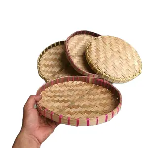 Tampah Bambu/nampan/nyiru/tempeh anyaman bambu Tradisional untuk Makanan dan Penyimpanan