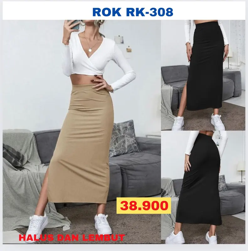 ROK PANJANG KOREA (RK-308) BAHAN SPANDEK WANITA 0