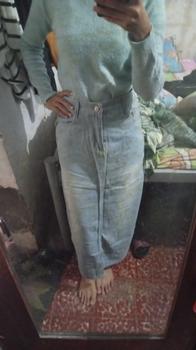 Product Review of 2212# Forking Denim Skirt Women Mid-Length High Waisted Hip Wrap Skirt from l**v 2