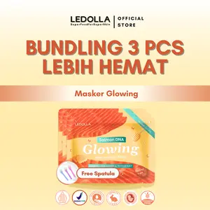 LEDOLLA - 3PCS Masker Salmon DNA Glowing With Propolis Mask | Skin Barier Kulit Bertekstur|Masker Organik Bubuk Mengatasi Chicken Skin | Masker Untuk Pori-Pori dan Mencerahkan| Masker Wajah Glowing | Propolis Extract |Skincare Gradakan BPOM | Free Spatula