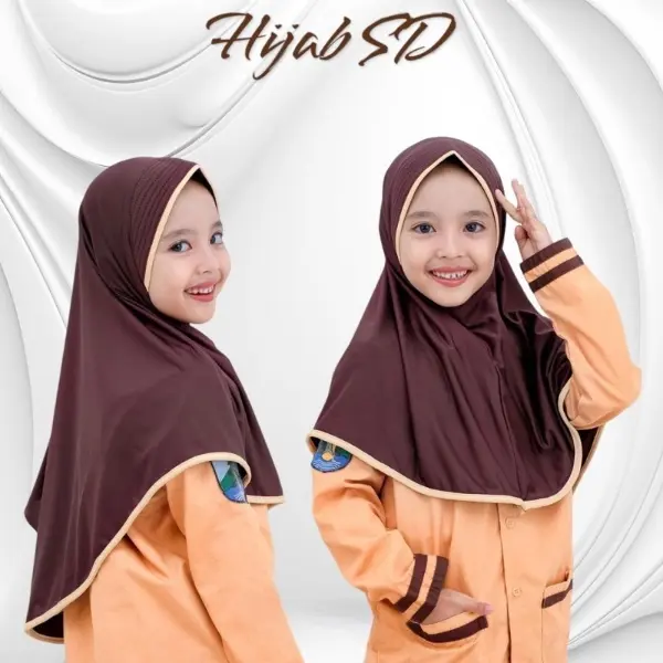 Kerudung Sekolah SD Pramuka  Jilbab Anak Cantik Variasi Instan Muslim