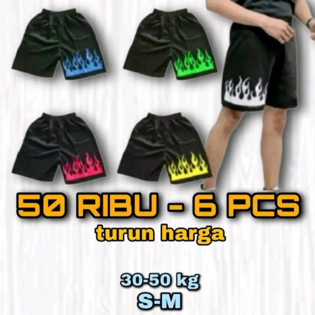 25 Ribu Dapat 3 Pcs Celana Santai Motif Api Anak Remaja Fashion