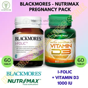PAKET KEHAMILAN BLACKMORES I FOLIC 60 TABLET DAN NUTRIMAX VITAMIN D3 1000 IU 60 TABLET