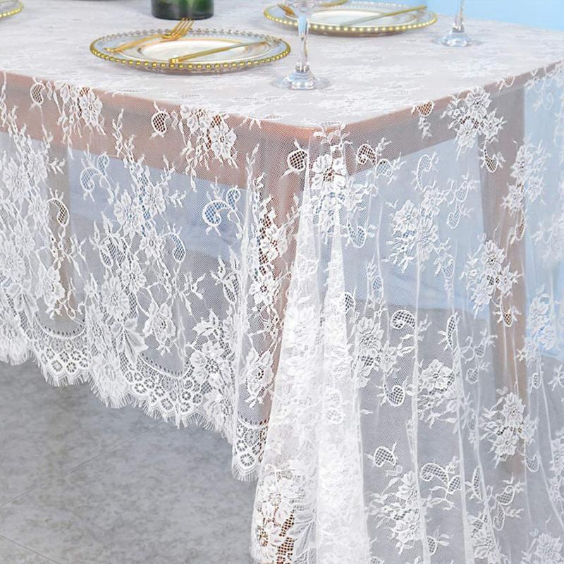 Product Introduction of 10FT Embroidered Floral Lace Table Runner Vintage White/ Black Wedding Dining Table Decorations Table Cover For Wedding Party 24