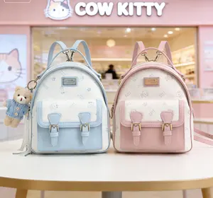 Shanty X Cow Kitty Tas Selempang Wanita - Motif Kucing Imut (2 Warna Pastel) Kulit Pink