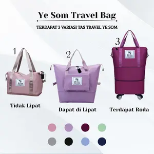 Ye Som Tas Travel Bisa di Gembok Portable Waterproof Tas Traveling Tas Motif Lipat Travel Bag Duffel-Tas Jinjing Kualitas Premium