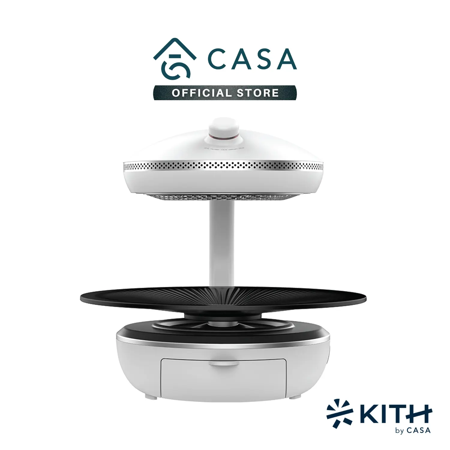 KITH Smokeless Mini BBQ - Knob Control (SBG-MINI-W1) | 99.9% Smokeless | Patented 360° Auto-Rotate Grill