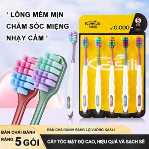 Bàn Chải Đánh Răng Cao Cấp Kasli, Chính Hãng, Dành Cho Người Lớn, Với 10.000 Lông Bàn Chải, Lông Bàn Chải Mềm Bảo Vệ Nướu, Đầu Rộng Lỗ Vuông, Thích Hợp Để Làm Sạch Và Bảo Vệ Răng, Gói Gia Đình, Thích Hợp Cho Học Sinh