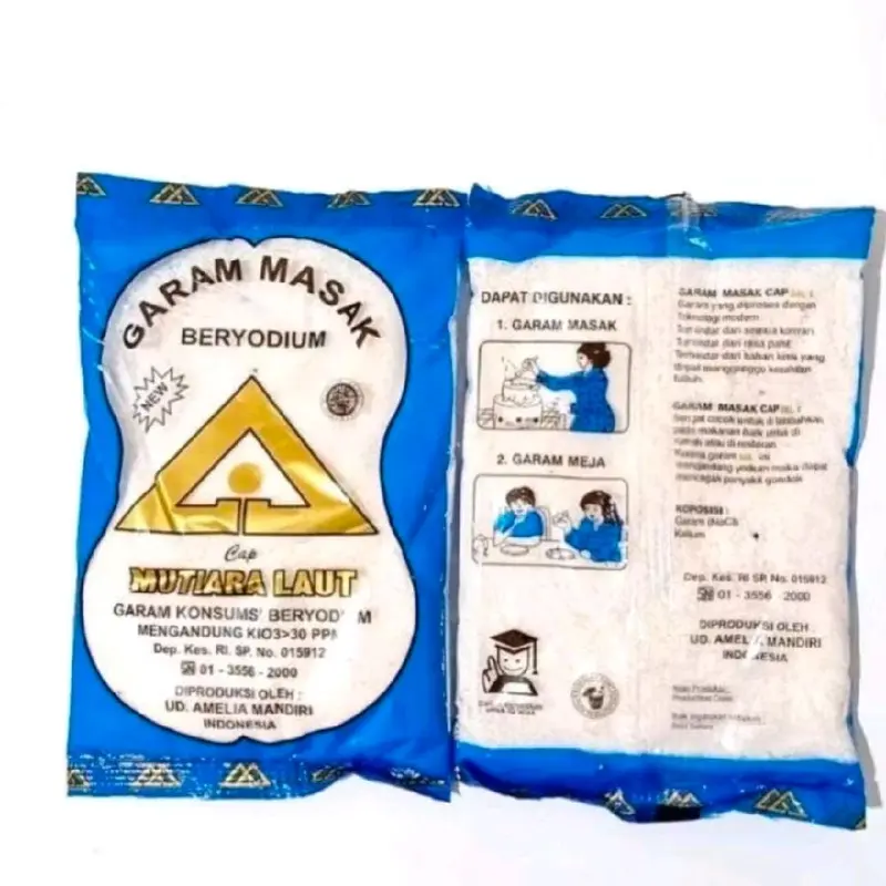{2 Pcs} garam masak beryodium dan bergizi deskripsi : garam masak beryodium  Depkes RI SP No. 015912 Tersertifikasi SNI 01-3556-2000 1