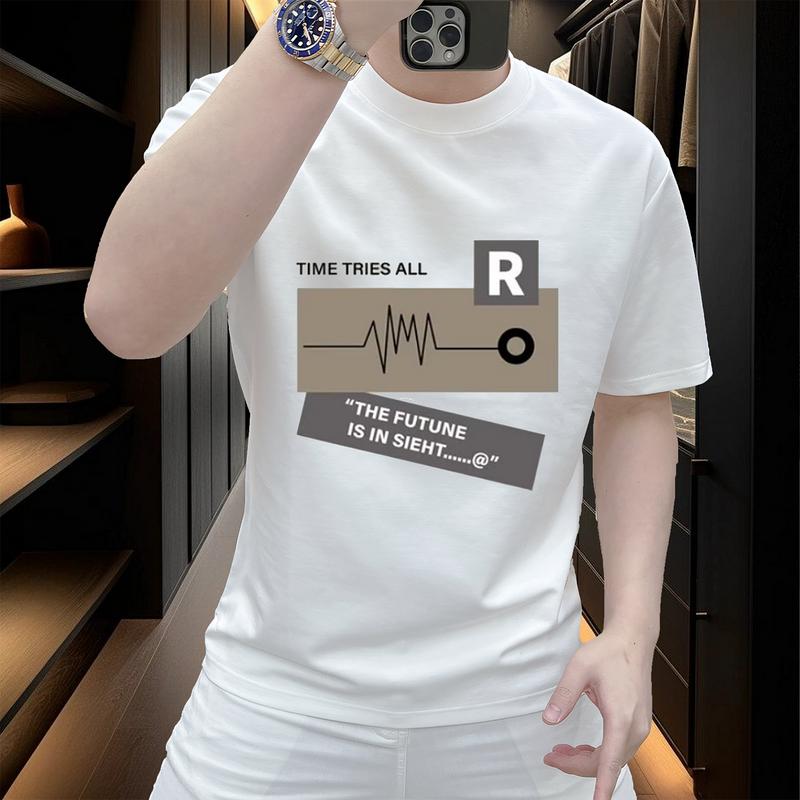 Áo Thun Nam Ngắn Tay, Bộ Sưu Tập Mùa Hè, Vải Cotton Nguyên Chất 230G, Thiết Kế Hợp Xu hướng Mềm Mại Và Thoải Mái, Thích Hợp Cho Bé Trai, Quần Áo Nam