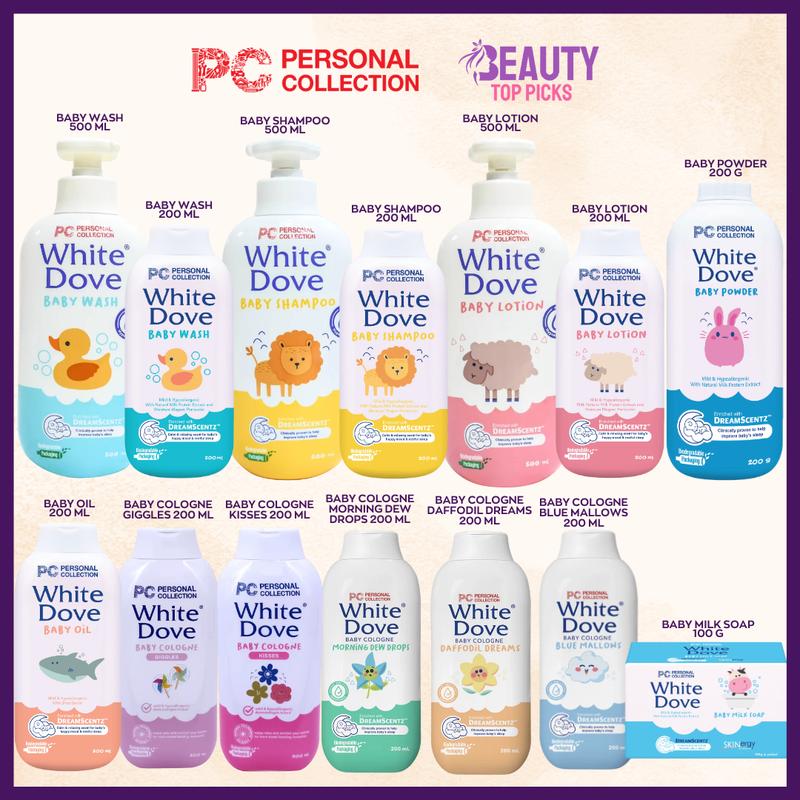 PC White Dove Baby - Wash, Shampoo, Lotion, Power, Cologne, Milk ...