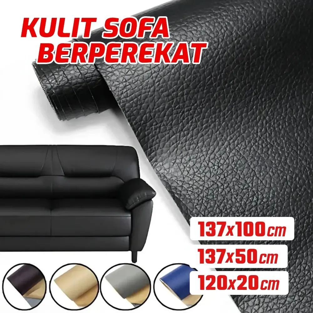 Sarung Kursi Sofa Kulit Langsung Tempel Rekat Ukuran 137 x 100 cm