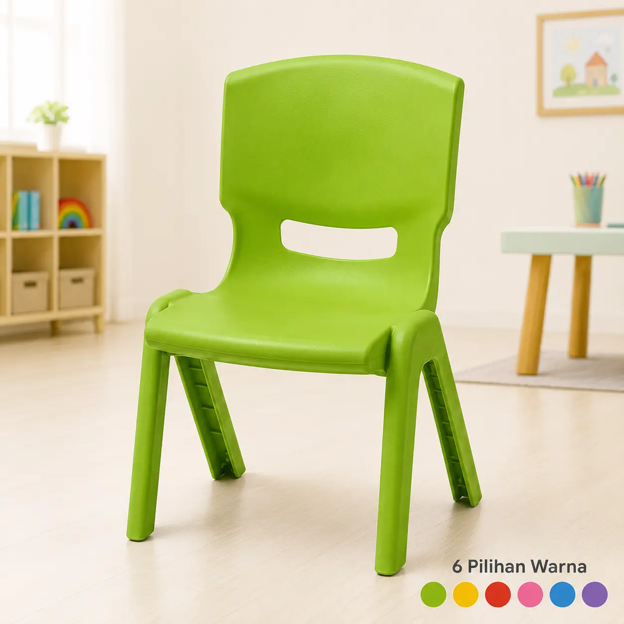 Kursi Anak Plastik Premium PAUD TK | Kursi Belajar Anak | Kursi Sekolah | Kursi Daycare Stackable Tebal
