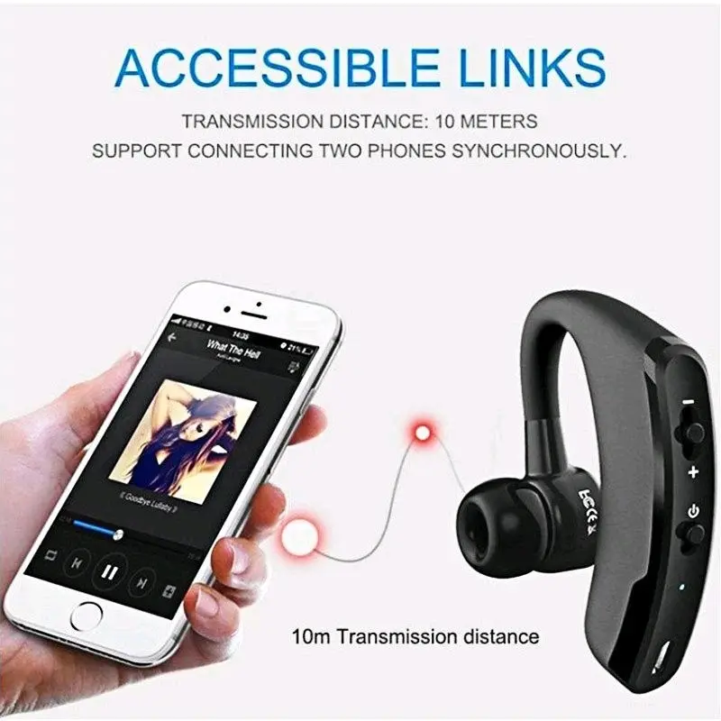 Earphone Bluetooth V9 / V8 8D BASS Wireless Headset 5.0 Business Sport 4