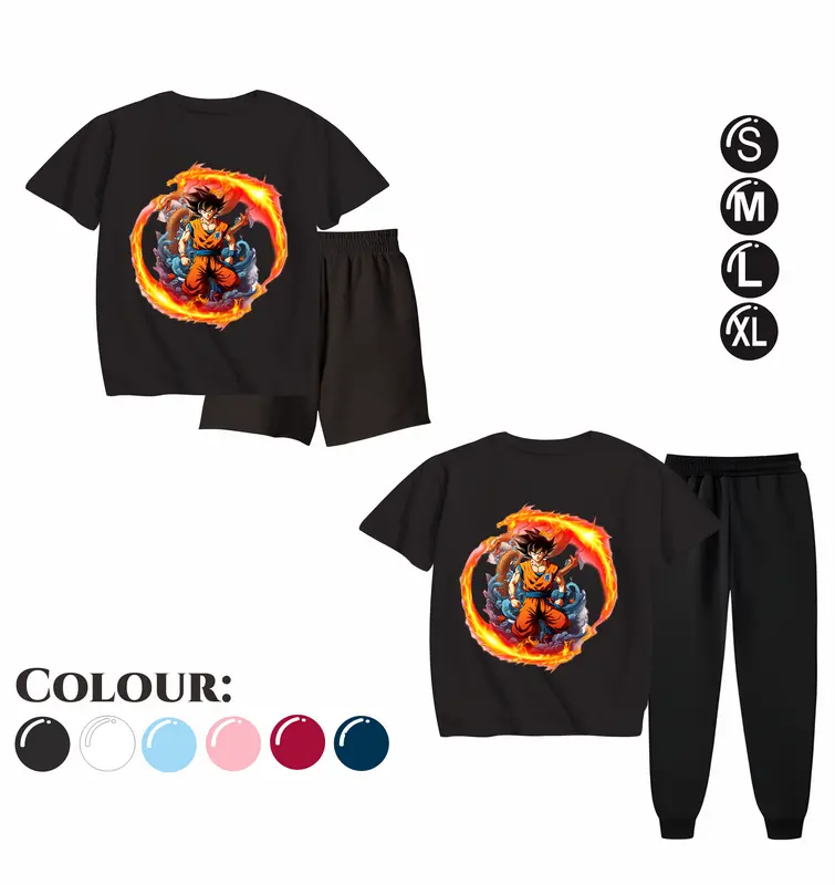Setelan Anak Laki Laki - Baju Kaos dan Celana Anak Cowok Fashion Motif Pakaian Terbaru Usia 5-15 Tahun - DRAGON FIRE Navy 6