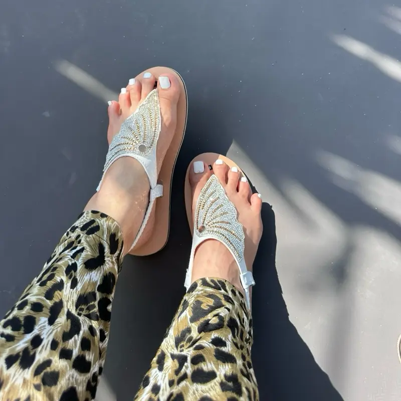 dép quai hậu nữ đính đá thời trang sang trọng DéP GiàY Shoes Hoa Women