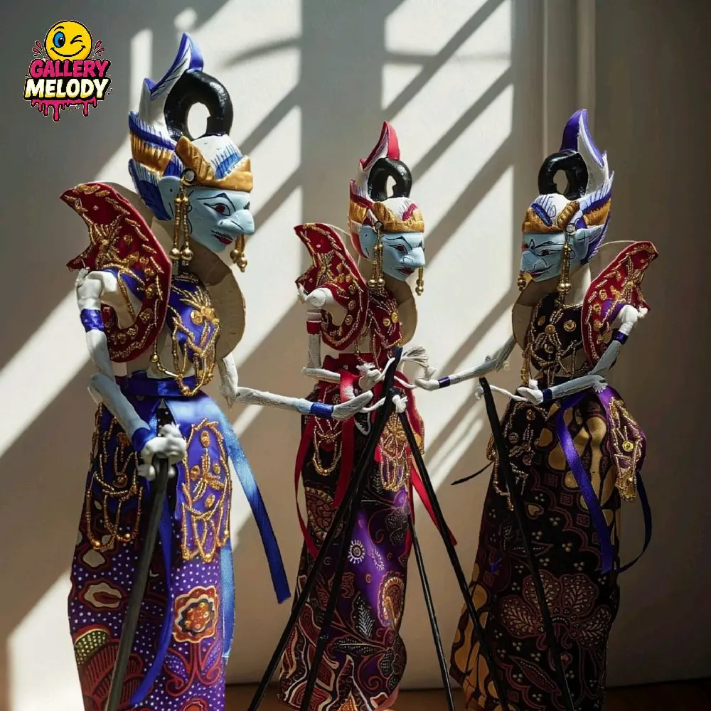Wayang Golek Mini Gatotkaca & sayap 35cm Pajangan