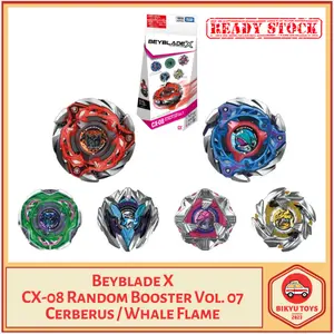 Beyblade X CX-08 Cerberus Whale Flame Wheel Ratchet 5-80 Bit WB Wall Ball Random Booster Vol.7 Takara Tomy TakaraTomy Gasing Gangsing Top