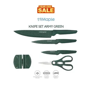 MAPLE  Pisau Set Dapur Pisau Gunting Daging Anti Lengket - Kitchen Knife Set Stainless Steel Kitchenware