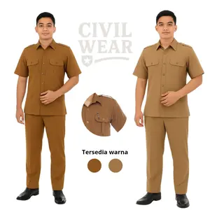 Civil Wear Setelan Seragam PNS PEMDA Pria Khaki Baju Dinas Pegawai Negri & Guru Premium Tersedia Warna Coklat & Coklat Muda