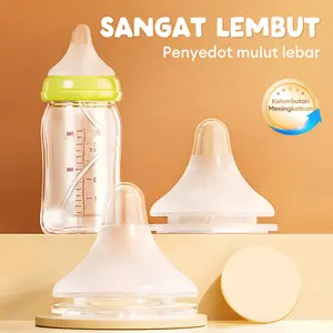 ANGEL MOMMY Dot Buram Mulut Lebar Dot Bayi Botol MNZ - Empeng Frosted Anti Selip & Mudah Dibersihkan