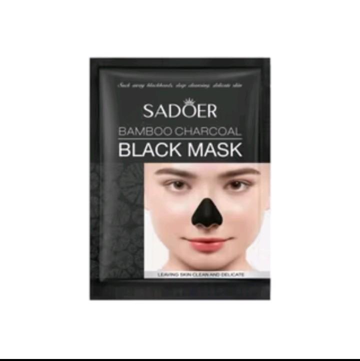 [ paket hemat 3pcs] SADOER Black Head Removal Mask Masker  Wajah Arang Hitam Menghilangkan Komedo Hidung 3