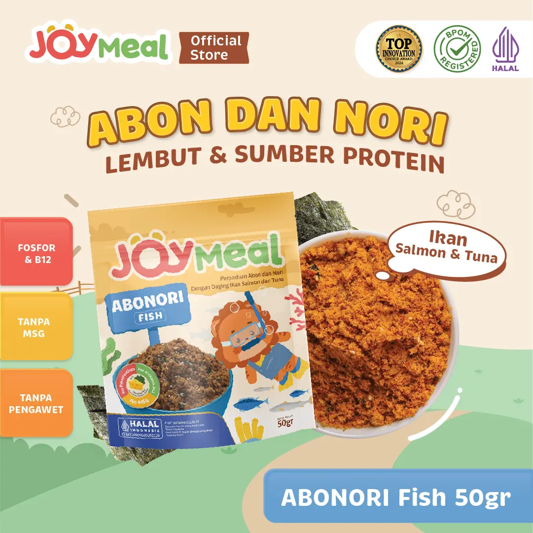 JoyMeal ABONORI FISH 50gr | Perpaduan Abon dan Nori dengan Daging Ikan Salmon dan Tuna