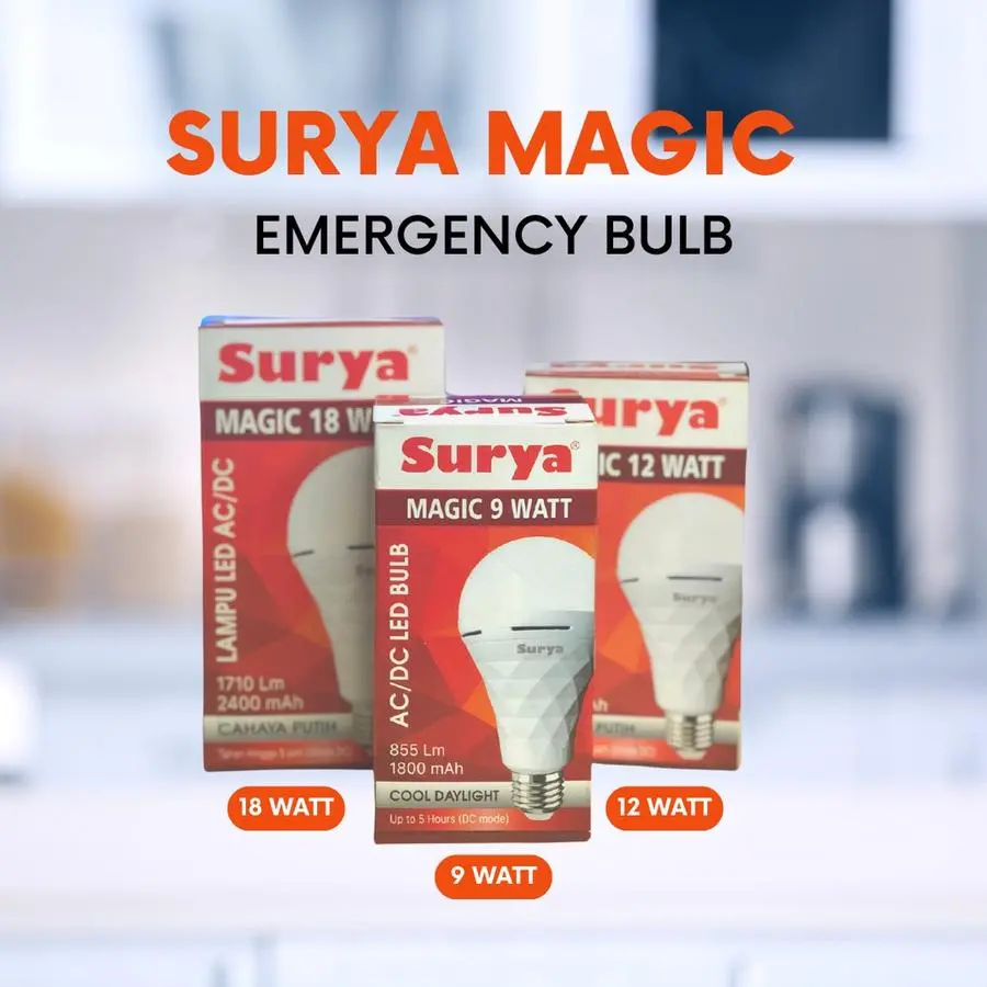 Bohlam Emergency SURYA MAGIC Lampu Emergency Bohlam LED 9W 12W 18W 9 W 12 W 18 W 9WATT 12WATT 18WATT 9 WATT 12 WATT 18 WATT Surya Lampu Bohlam Emergency LED AC/DC New Magic Darurat / Emergency Lampu