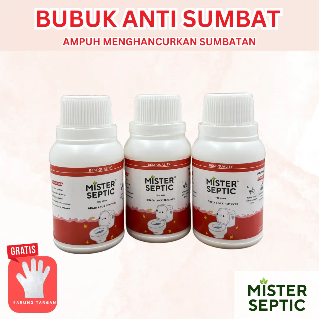 Saluran Pipa Air Toilet Wastafel Mister Septic Anti Sumbat Mampet Bubuk pembersih wc