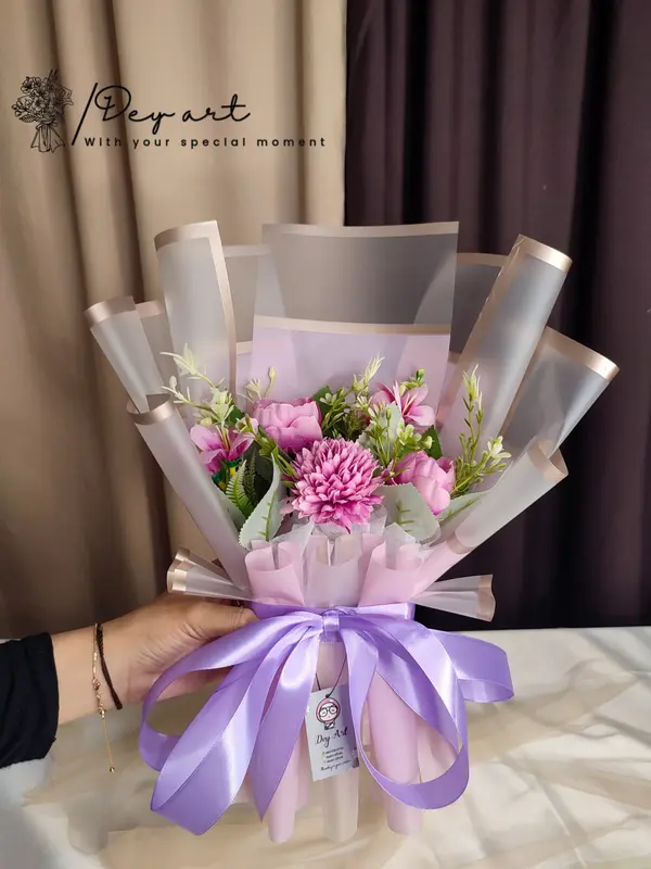 DEYART Buket Bunga Artificial Mix 2 Wisuda Cewek Cowok 5
