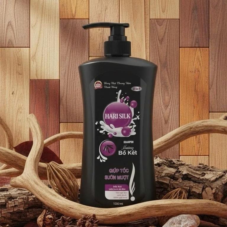 Dầu Gội Bồ kết Hoa bưởi Hair Silk (dung tích 1000ml), chuyên dùng cho tóc bết, gàu và rụng tóc.