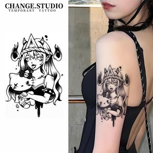 Hình Xăm Tạm Thời, Thiết Kế Hình Xăm Nữ Hoạt Hình Dễ Thương, Kéo Dài Trong 15 Ngày, Không Thấm Nước, Không Lo Bị Ma Sát, Hình Xăm Dán