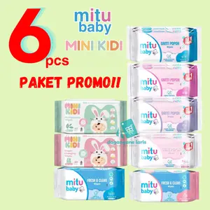 Paket Promo Tisu Basah 6pcs - Tisu Basah aman non paraben non alcohol bebas alkohol