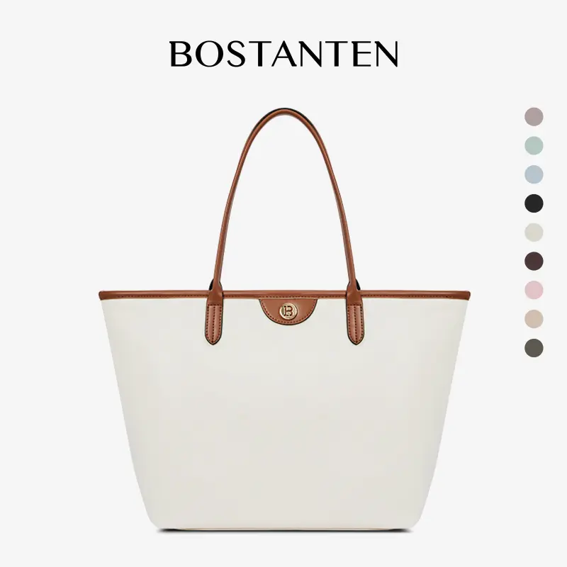 [Ashley Charles Bag] BOSTANTEN Tote Bag Wanita Shoulder Bag Tas Canvas Hitam Putih Totebag