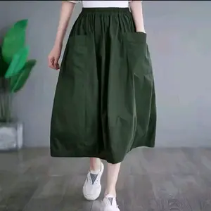 Rok 7/8 Saku Depan Bahan Sigaret Premium Elegan Panjang 80cm LP 60-120cm untuk Gaya Anda