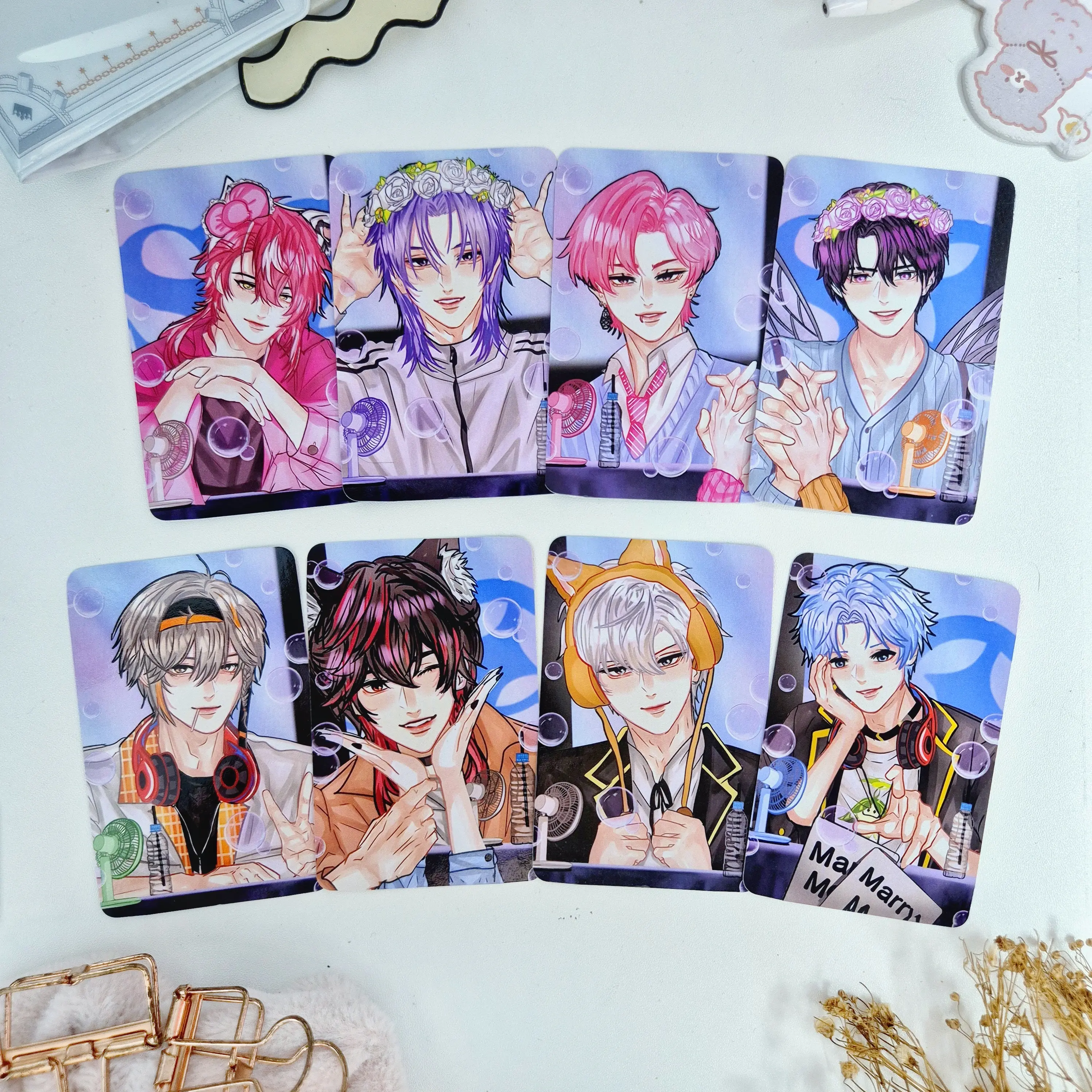 Vtuber Indonesia Fancon edition photocard by onintwin / art print / sol4ce / solace / harris caine / arion / gin / souta /  / kei zaki / krow / agil / shiroi