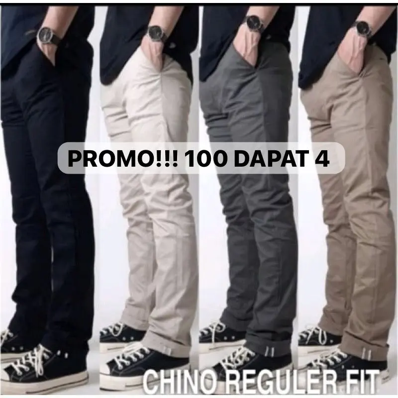 LEBIH HEMAT 4 PCS CUMA 100 RIBUAN CELANA PANJANG PRIA DEWASA CHINO RIB PANTS VARIAN L XL DAN XXL PROMO SPECIAL CELANA PANJANG CHINO PINGGANG KARET RIB PAKAI TALI ADA KANTONG Katun Santai Formal Casual Cowok Twill