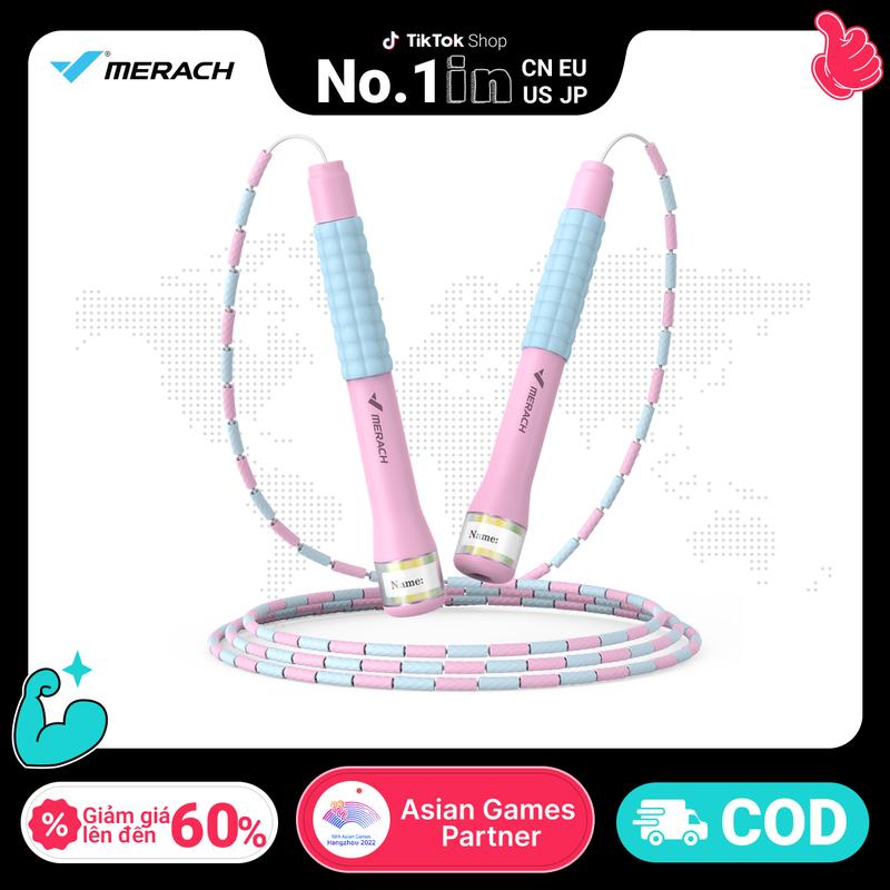 Merach Leeboom,Dây Nhảy Chiều Dài Có Thể Điều Chỉnh Không Bị Rối Phân Đoạn Dây Nhảy Đính Cườm Mềm Dây Nhảy Thể Dục Dành Cho Trẻ Em Bộ Quà Tặng Giáo Dục Thích Hợp Cho Bé Trai Và Bé Gái
