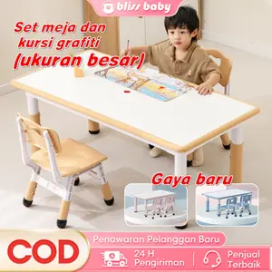 【ERGONOMIS & NYAMAN】Meja Kursi Anak 2 in 1 - Set Meja Belajar & Kursi Bermain untuk Usia 2-8 Tahun ️ Sandaran Punggung ️ Desain Aman ️ Material Kuat