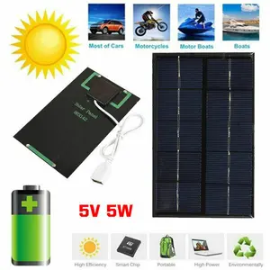 USB Solar Panel Outdoor 5W 5V Portable Solar Charger Pane Climbing