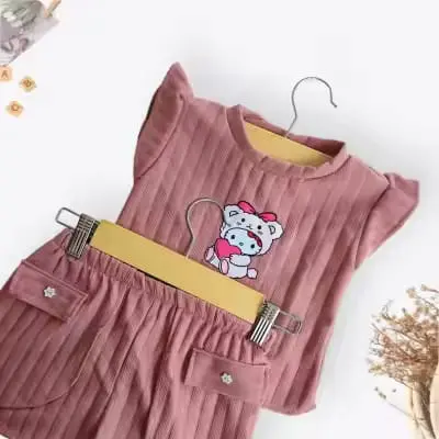 SETELAN ANAK KNIT HORNET VARIASI KANCING MOTIF LABUBU xxxl 3-4 tahun 2