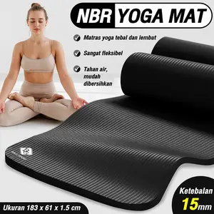 COD HTD Sport Matras Yoga Mat NBR 15mm 10mm Olahraga Senam Lantai Meditasi Gym Fitness Karpet Lantai
