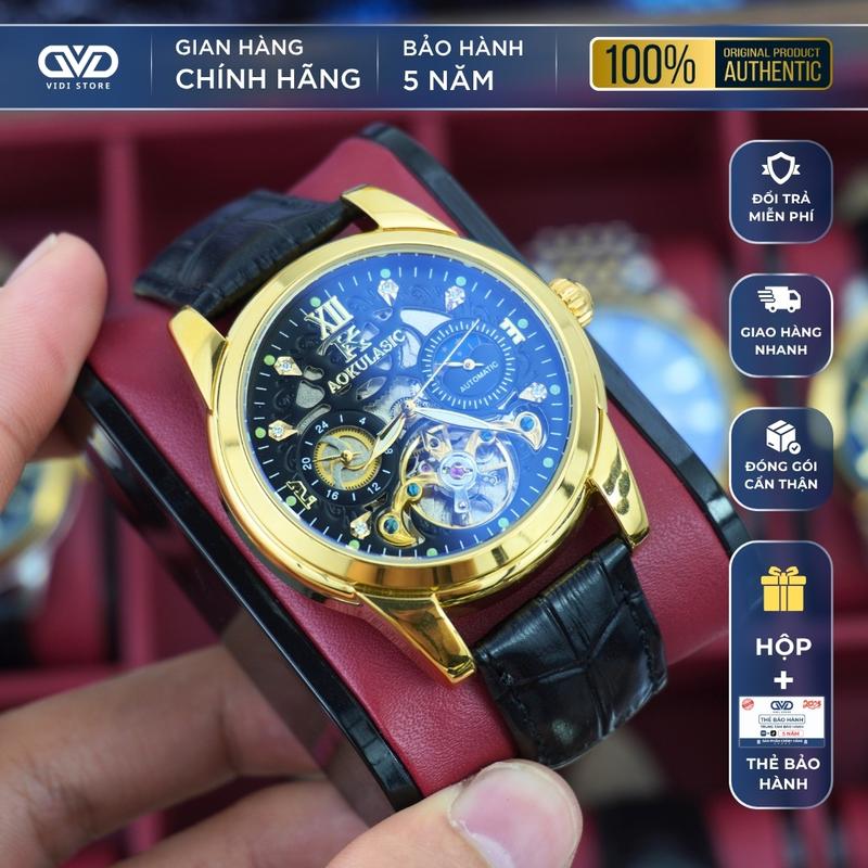 VIDEO ĐỒNG HỒ CƠ NAM CHÍNH HÃNG AOKULASIC BẢN 2025 PHIÊN BẢN CAO CẤP LỘ BỘ MÁY CƠ MẠ PVD DA CAO CẤP - PHONG CÁCH QUÝ ÔNG LỊCH LÃM SANG TRỌNG WATCH ĐEO TAY VD01