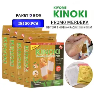 PROMO Ambyar 5 Box 50 Pcs Kiyome Kinoki Gold Foot Pads Koyo Kaki Ginger Patch Hand k inoki detox Original