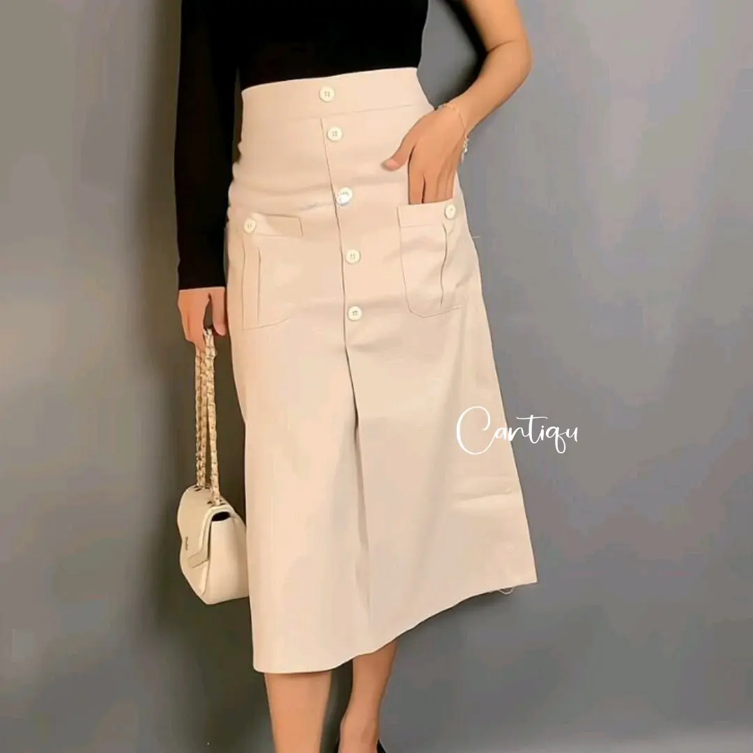 Rok Midi Audrey Skirt Katun Twill 7/8 Dewasa